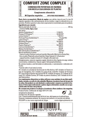 Confort Zone Digestive Complex 90Cap.Veg. de Solgar