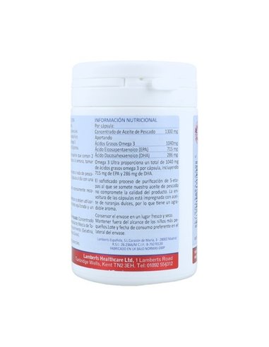 Omega 3 Ultra (Aceite de Pescado puro 1300 mg) de Lamberts