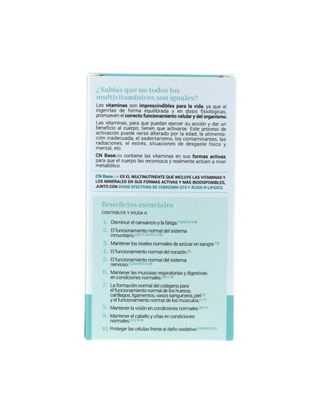 LCN CN Base - Multinutriente, Vitaminas y Minerales con Coenzima Q10 + Ácido R-Lipoico 120 Cap de LCN