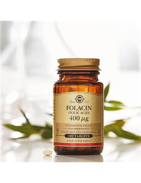 Acido Folico  400Mcg. (Folacin) 100Comp de Solgar