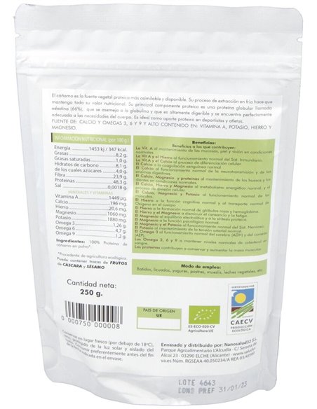 Proteina De Cañamo 250Gr. Bio de Salud Viva