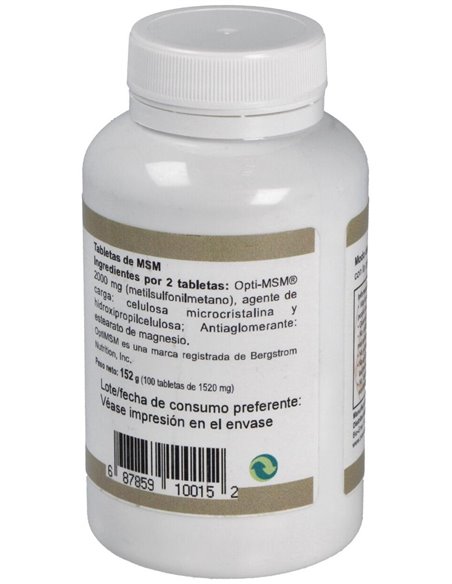 Msm Organics 1000Mg. 100Comp. de Ortocel Nutri-Therapy