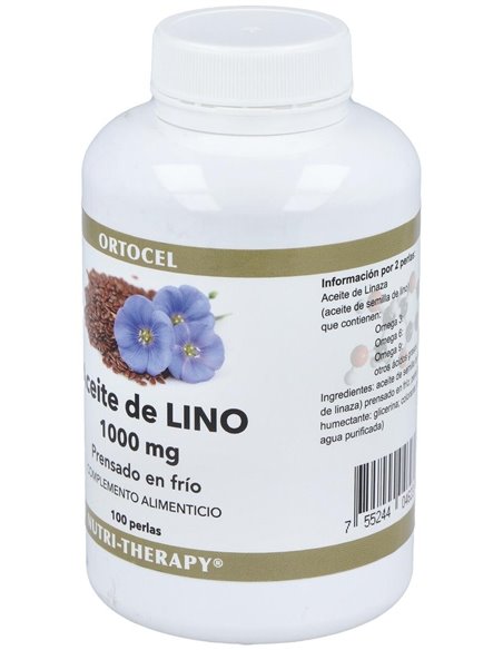 Aceite De Linaza (Semilla Lino) 1000Mg. 100Perlas de Ortocel Nutri-Therapy