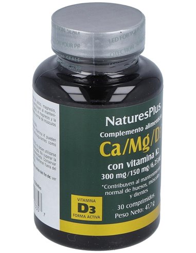 Ca/Mg/D3+K2 30Comp. de Natures Plus