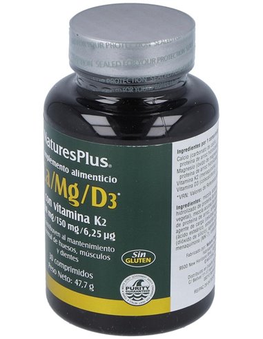 Ca/Mg/D3+K2 30Comp. de Natures Plus