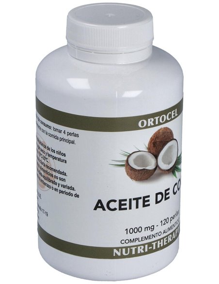 Aceite De Coco 1000Mg. 120Perlas de Ortocel Nutri-Therapy