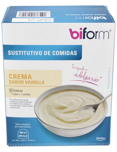 Crema Vainilla  Envase 6 Sobres(6 Comidas) de Biform®