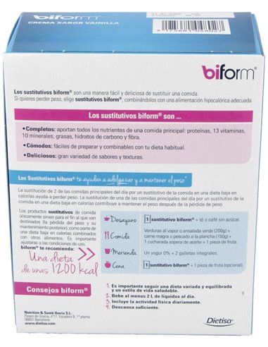 Crema Vainilla  Envase 6 Sobres(6 Comidas) de Biform®