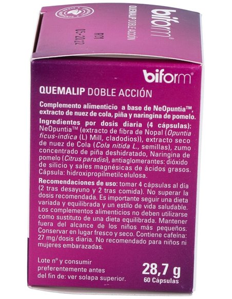 Quemalip Doble Acción  Envase 60 Cápsulas(15 Días) de Biform®