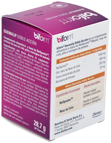 Quemalip Doble Acción  Envase 60 Cápsulas(15 Días) de Biform®
