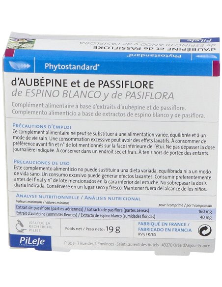 Phytostandard Espino Blanco-Pasiflora 30Comp. de Pileje