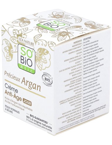 Crema De Dia Antiedad Hialuronico-Argan 50Ml. Bio de So´Bio Etic