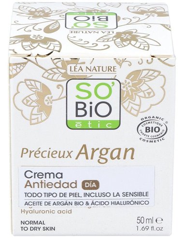 Crema De Dia Antiedad Hialuronico-Argan 50Ml. Bio de So´Bio Etic
