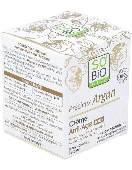 Crema De Dia Antiedad Hialuronico-Argan 50Ml. Bio de So´Bio Etic