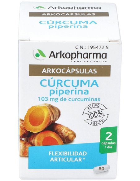 Curcuma 80Arkocapsulas. Bio de Arkopharma