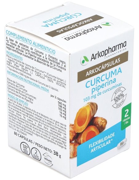 Curcuma 80Arkocapsulas. Bio de Arkopharma