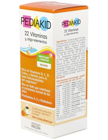 Pediakid 22 Vitaminas-Oligoelementos Jarabe 125Ml. de Ineldea