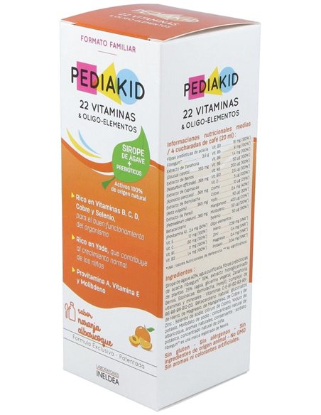 Pediakid 22 Vitaminas-Oligoelementos Jarabe 250Ml. de Ineldea