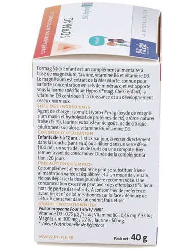 Formag Infantil Sabor Fresa 20Stick de Pileje