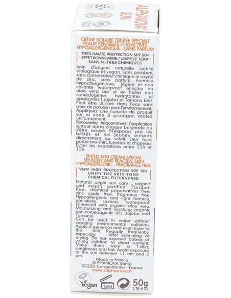 Solar Facial Spf50+ Color Light Hipoaler 50Gr. Bio de Alphanova