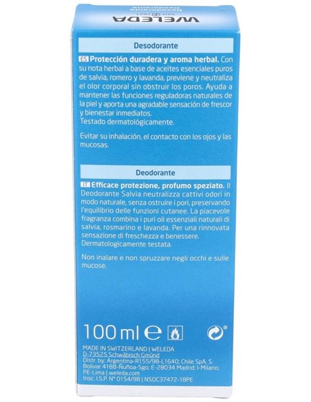 Desodorante Spray de Salvia 100ml  de Weleda