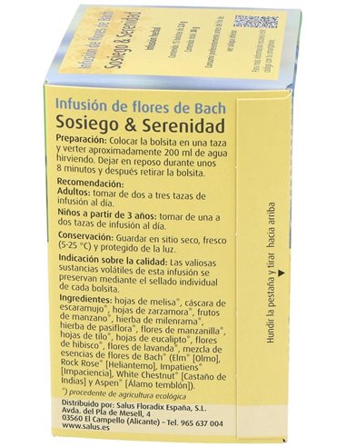 Infusion Flores Bach Sosiego Serenidad 15Sbrs Salus de Salus