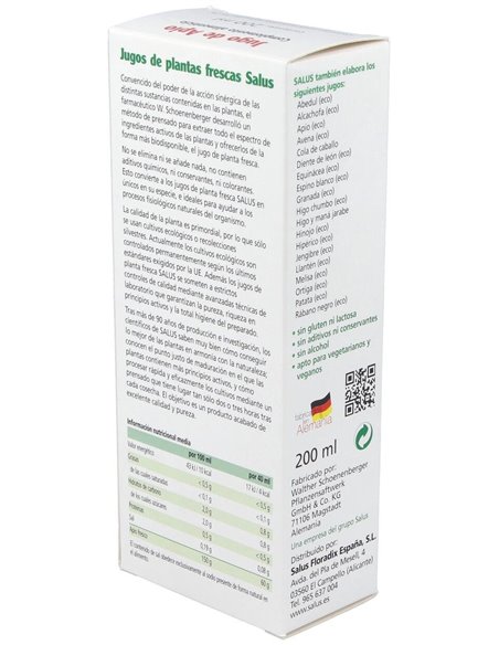 Jugo De Apio 200Ml. Schoenenberger de Salus