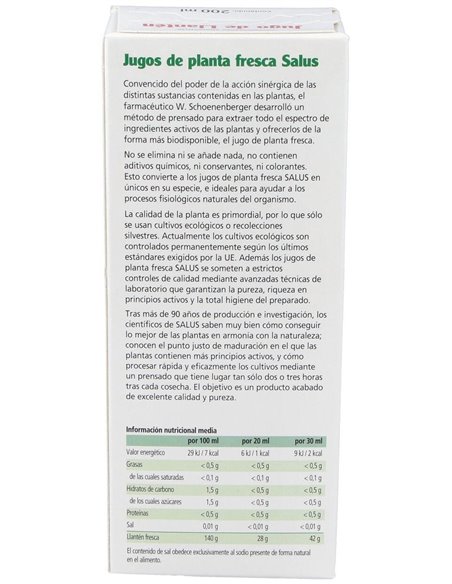 Jugo De Llanten 200Ml. Schoenenberger de Salus