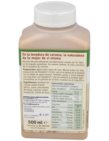 Panaktiv Levadura Liquida Dr. Metz de Fleurymer