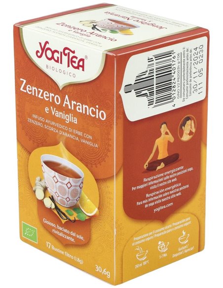 Yogi Tea Jengibre, Naranja Y Vainilla 17 X 1,8 G de Yogi Tea