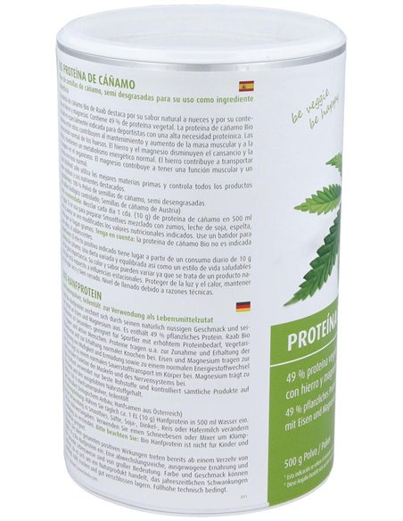 Proteína de cáñamo bio en polvo, 500g RF de Raab Vitalfood