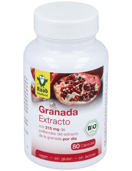 Granada bio 80 cápsulas, 530mg de Raab Vitalfood