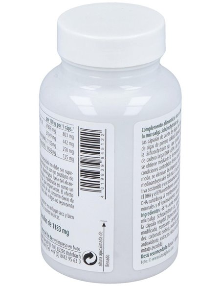 Aceite de alga Omega 3 vegetal, cápsulas 1183 mg, bote 30ud de Raab Vitalfood