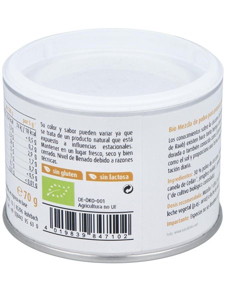 Golden Latte Bebida De Curcuma En Polvo 70Gr. Bio de Raab Vitalfood