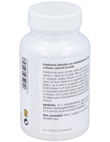 MSM con vitamina C cápsulas 630mg, bote 90ud de Raab Vitalfood