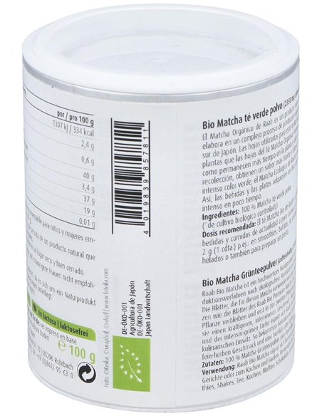 Té verde Matcha Bio cocina, 100g de Raab Vitalfood