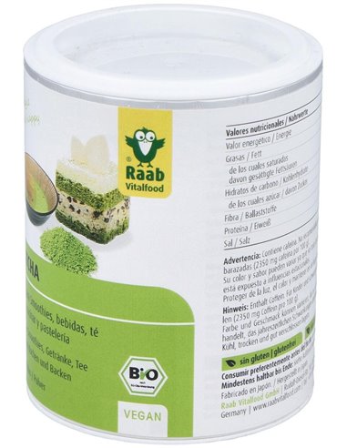Té verde Matcha Bio cocina, 100g de Raab Vitalfood