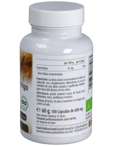 Germen de trigo con espermidina  600mg, bote 100ud de Raab Vitalfood