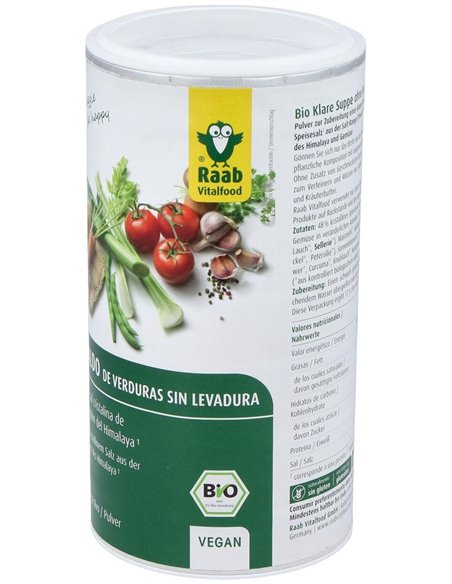 Caldo de verduras sin levadura bio, 350g de Raab Vitalfood