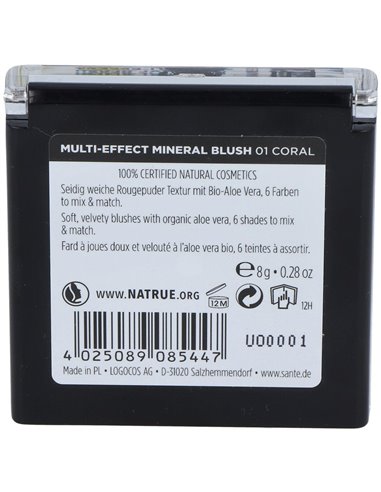 Colorete Multi Effect 6 Tonos 01 Coral 8Gr. de Sante Naturkosmetik
