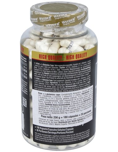 Weider Bcaa + L-Glutamina 180Cap. de Weider