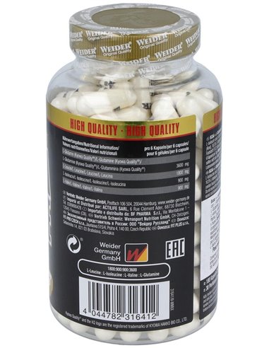 Weider Bcaa + L-Glutamina 180Cap. de Weider