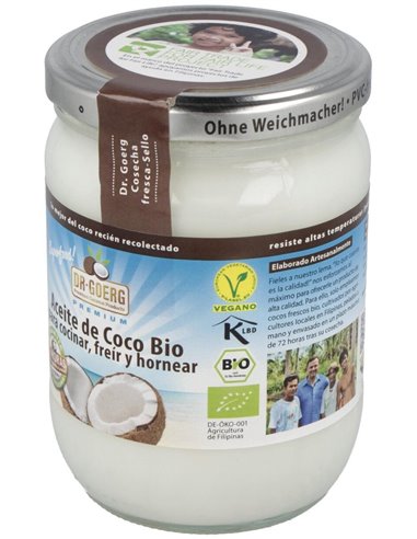 Aceite De Coco Premium Para Cocinar 500Ml. Bio de Dr. Goerg