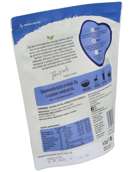 Semillas De Lino Molidas 425Gr Bio de Linwoods