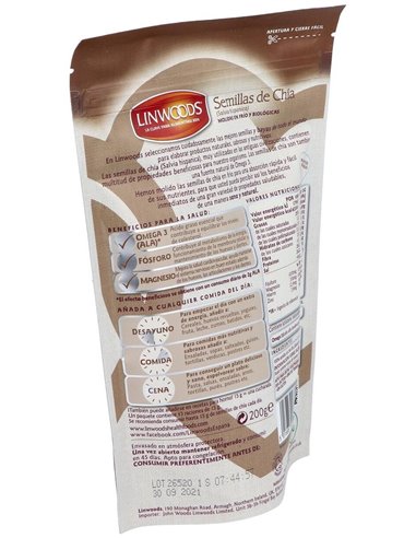 Semillas De Chia  Molidas 200Gr. Bio de Linwoods