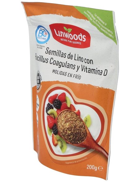 Semillas de Lino Molidas con Bacillus Coagulans y Vitamina D de Linwoods