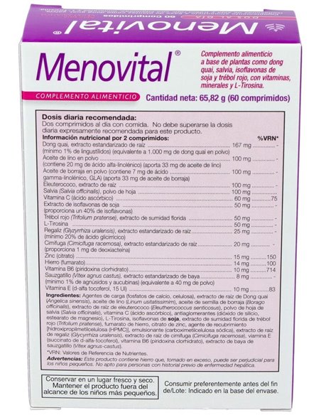 Menovital 60Cap. Health Aid de Health Aid