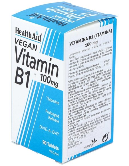 Vitamina B1 (Tiamina) 100 Mg 90 Comp de Health Aid