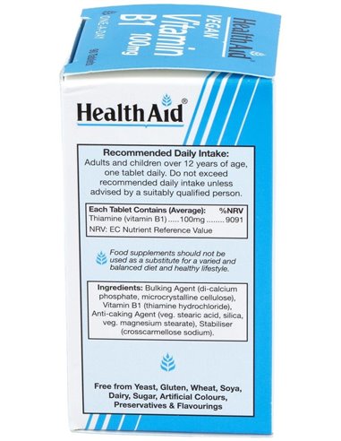 Vitamina B1 (Tiamina) 100 Mg 90 Comp de Health Aid