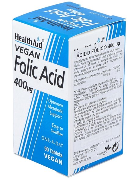 Acido Folico 90Comp. Health Aid de Health Aid